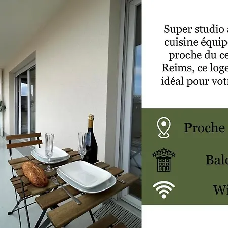 Appartement Bleuets Cosy Neuf Terrasse Proche Centre Reims